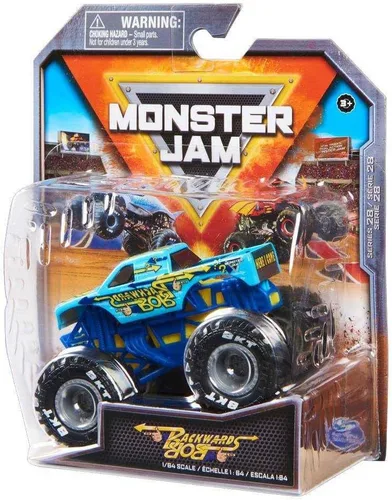 Vista 7 de Monster Jam 2023 Spin Master 1:64 Camión fundido a troquel Serie 28 Retro Rebels hacia atrás Bob