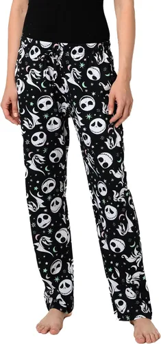 Vista 8 de Disney Pantalones de descanso para mujer, pantalones de pijama de algodón con estampado completo