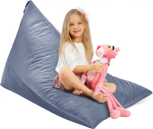 Vista 18 de Aubliss - Sillón puf para almacenamiento de animales de peluche, adecuado para niños, niñas y adultos, sólo incluye la funda de puf, con cremallera