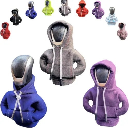 Vista 34 de Funda para palanca de cambios de automóvil, suéter divertido con pomo de palanca de cambios, sudadera con capucha para decoración y protección