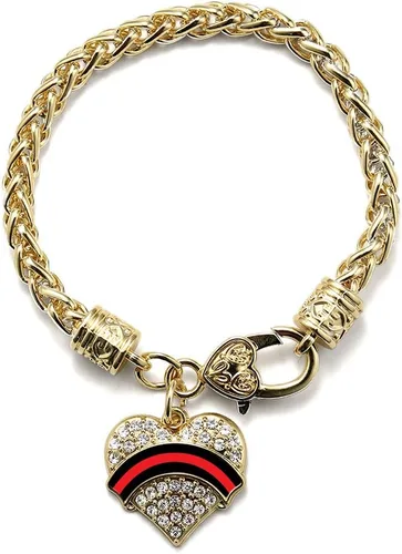 Vista 30 de Inspired Silver - Pulsera de oro con dije de corazón pavé con circonitas cúbicas