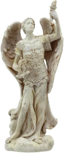 Vista 14 de Ebros - Estatua de Arcángel ortodoxo griego de la iglesia cristiana ortodoxa pintada en marfil de 5 pulgadas de alto (Barachiel The Blessings of God)