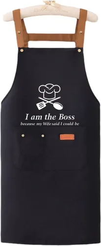 Vista 2 de Cooking is Love Made Visible Delantal Impermeable Delantal de Lona Delantal Chef BBQ Decoración para Asar