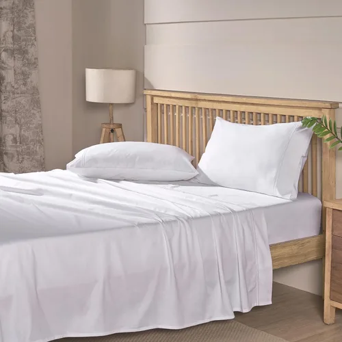 Vista 15 de Sábanas de Cama de Algodón 100% Natural Juego de Sábanas Twin de Tejido Satinado de Una Sola Capa de 500 TC Ropa de Cama Sólida Suave