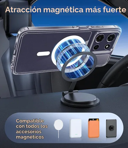 Vista 4 de FNTCASE Funda magnética transparente para Motorola Moto G-Power-2026/2025 transparente (A-Clear)