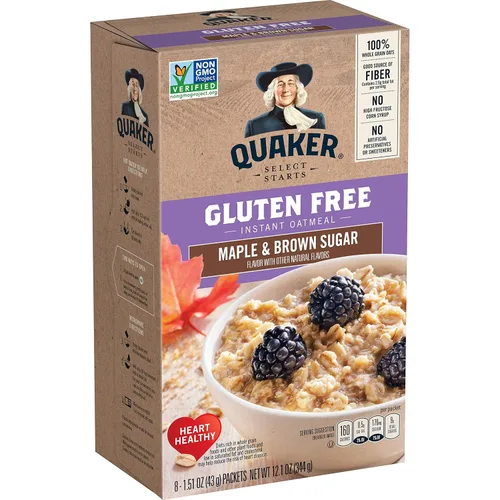 Vista 10 de Quaker Avena instantánea, proteína de azúcar morena de arce, 0.35 onzas de proteína, 12.6 onzas, paquete de 6