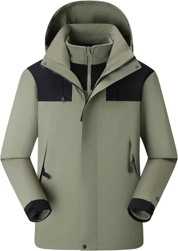 Vista 6 de Men's Winter Ski Jacket 3 in 1 Mountain Waterproof Resistant Coat Warm Windbreaker Snowboard Snow Jacket Parka Hooded