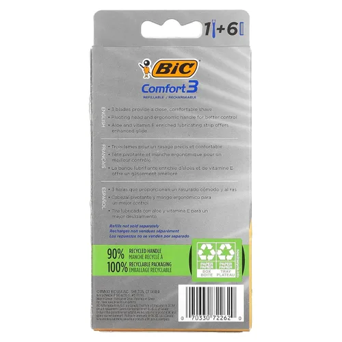 Vista 2 de BIC Hybrid Advance 3 - Afeitadora desechable para hombre, 6 unidades (paquete de 3)