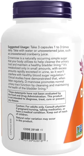 Vista 3 de NOW Foods D - manosa 500 mg
