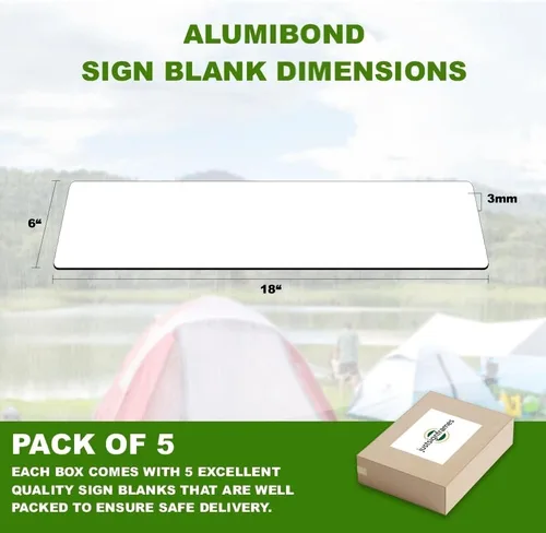 Vista 3 de Alumibond - Letrero de metal en blanco (paquete de 5), hecho de placa de metal Alumibond para crear letreros personalizados de metal o calle al aire