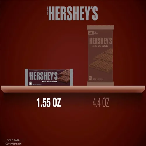 Vista 4 de HERSHEY'S Barras de caramelo de chocolate con leche, 1.55 onzas (36 unidades)