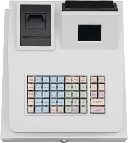 Vista 9 de Caja registradora electrónica 48Keys Registro Negro Caja de supermercado Quiosco Retail Pos Sistema Caja Registradora 8 Pantalla LED Digital Caja