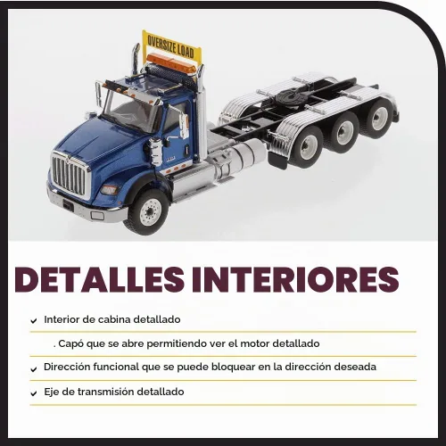 Vista 3 de 1:50 International HX620 SBFA Day Cab Tridem - Azul Metálico - Diecast Masters - 71010