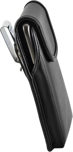 Vista 5 de Turtleback Funda para cinturón compatible con Motorola Moto Z2 Force Funda vertical negra de cuero con clip giratorio para cinturón de trinquete