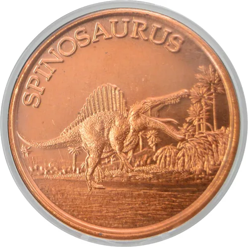 Vista 16 de Apatosaurio Dinosaurio Prehistórico - 1 onza.999 cobre puro redondo coleccionable de 39mm moneda de desafío en cápsula - COA de Heavenly Metals