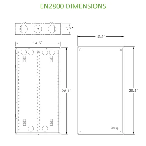 Vista 2 de Legrand - Caja de cableado estructurado de 28 pulgadas con cubierta atornillada, caja multimedia de calibre 20 en la pared con paso de cable de 2.5