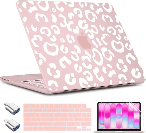 Vista 35 de TWOLSKOO Funda para MacBook Neo de 13 pulgadas 2026 A3404 A18 Pro Chip, funda rígida de plástico con adaptador tipo C, 2 fundas para cámara web