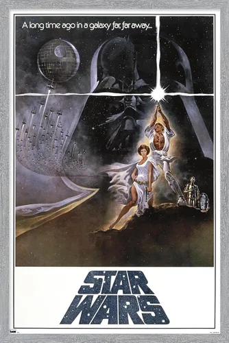 Vista 14 de Star Wars: A New Hope - One Sheet B (No Billing Block) Wall Poster, 34L" x 22.4W", Gold Framed Version Versión con marco dorado