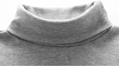 Vista 3 de Evelin LEE Camiseta básica de cuello alto de color sólido para niñas