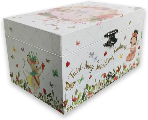Vista 9 de Play You Are My Sunshine (opción de 60 melodías) Joyero para niños con cajón extraíble para bailarina, caja de música para niñas con mecanismo