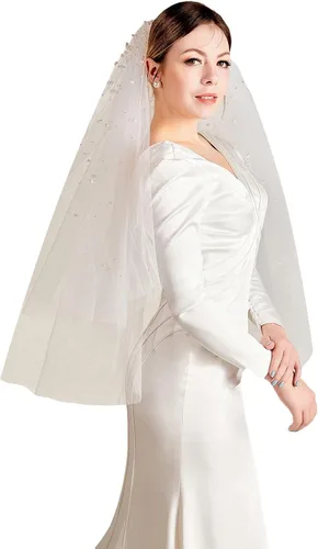 Vista 3 de Velo de boda para despedida de soltera, accesorios de boda, decoración con peine, velos de perlas para novias