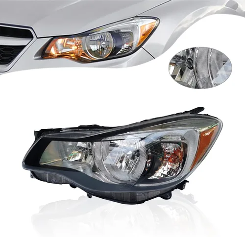 Vista 3 de CNCEST Conjunto de faros delanteros halógenos izquierdos, ajuste directo, carcasa cromada, lente transparente, para modelos Subaru Impreza