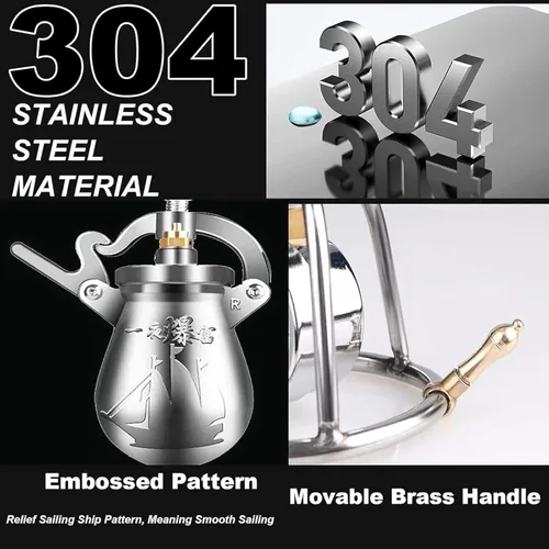 Vista 6 de Popcorn Poppers Chinese Popcorn Pop-Corn Cannon Stainless Steel Popcorn High Pressure Cooker Popper(268ML)