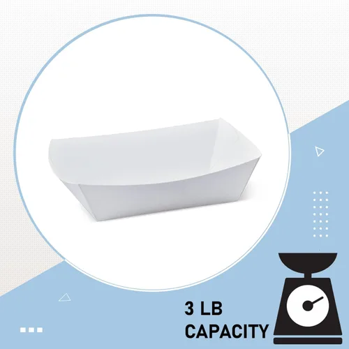 Vista 4 de Angel's Peel Lounge Bandeja de papel blanco para alimentos, resistente a la grasa y apta para microondas, bandejas de papel resistentes ideales