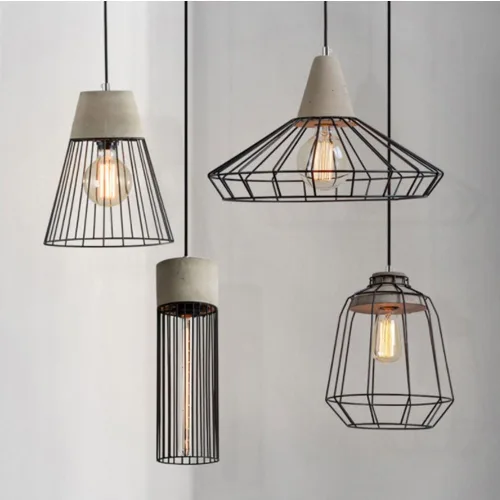 Vista 3 de Lámparas colgantes modernas vintage, estilo americano, pantalla de metal negro, iluminación colgante de techo, lámpara de techo con acabado