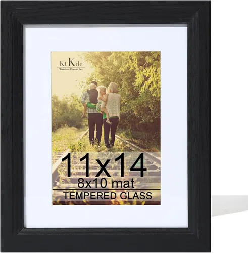 Vista 105 de KTKDE Portarretratos gris de 8 x 10 pulgadas con paspartú extraíble para fotos de 5 x 7 pulgadas, vidrio real para portarretratos de 8 x 10