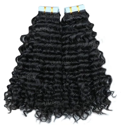 Vista 3 de Extensiones de cabello humano rizado profundo de 10 pulgadas, extensiones de cabello humano rizado rizado para mujeres negras, 40 unidades, 3.53
