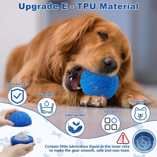Vista 3 de Magicorange Juguetes interactivos para perros, juguetes automáticos de bolas rodantes para perros, bolas de tenis con efecto rodante para cachorros