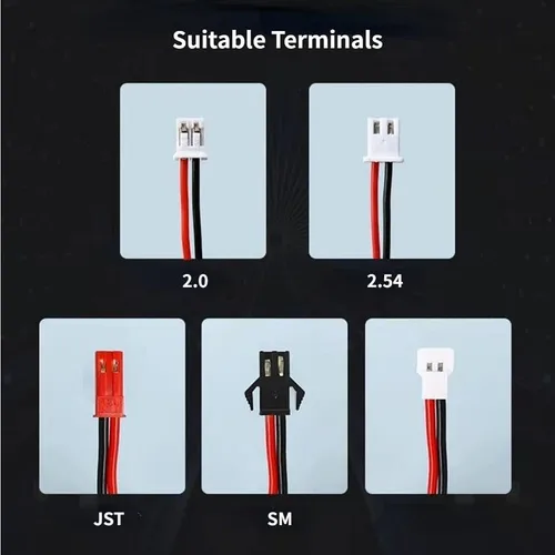 Vista 4 de Batería recargable de polímero Lipo 3.7V para pulsera inteligente LED luz (702025-400mah)