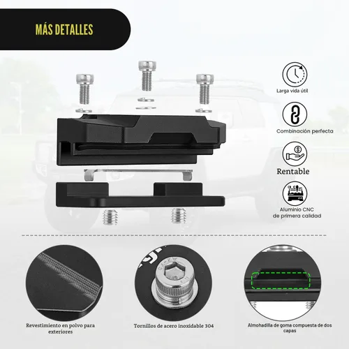 Vista 6 de Nilight Soporte de montaje de barra de luz LED, 2 piezas, capó de pilar ajustable universal, soporte de abrazadera de montaje para lámpara de Negro