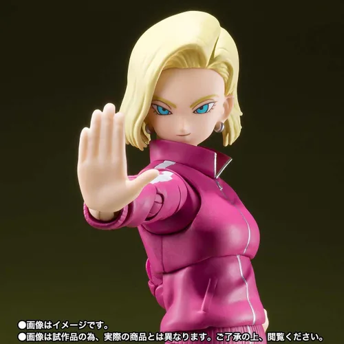 Vista 5 de Bandai S.H.Figuarts Dragon Ball Super Android 18 Figura de acción 5.9 in, multicolor