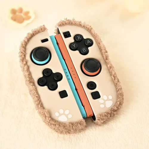 Vista 7 de GeekShare Estuche de peluche compatible con Switch 2 (2025), cubierta protectora NS2 para consola Switch y controlador de agarre tipo oso de peluche