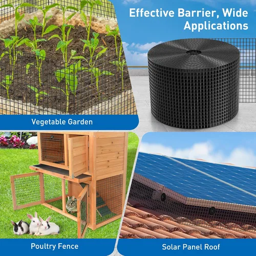 Vista 7 de ZeroPone Panel solar de 6 pulgadas x 50 pies, protector de aves para paneles solares con 50 sujetadores de acero inoxidable, rollo de alambre