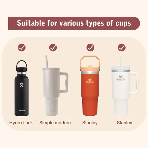 Vista 4 de Accesorios de Copa Stanley de 2 piezas - Dije de 26 letras adecuado para vasos térmicos modernos y Hydro Flask, identificación de mango de taza