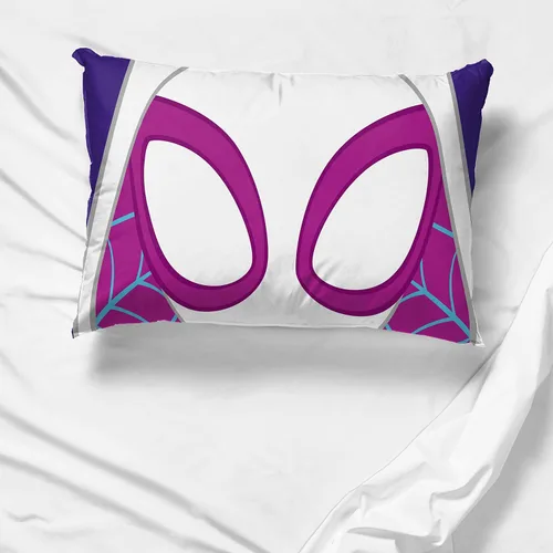 Vista 5 de Jay Franco Marvel Spidey & His Amazing Friends Ghost Spider Gwen, 1 funda de almohada reversible individual, ropa de cama súper suave para niños