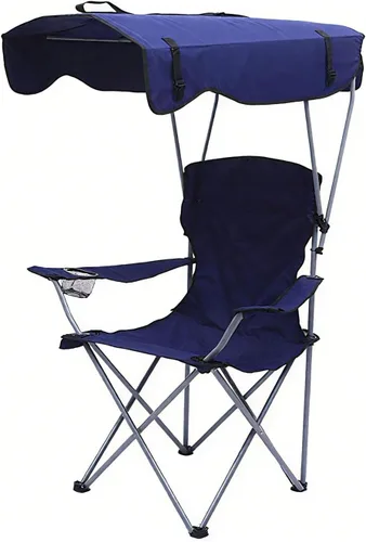 Vista 12 de Park Picnic Chair Portable with Canopy Oxford Fabric Folding Beach Lounge Seat Black 50 * 50 * 90/120CM