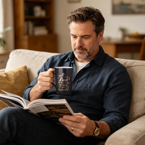 Vista 2 de Regalos para el día del padre de parte de hija, hijo, esposa, regalos de cumpleaños divertidos para marido, papá, nuevo papá, taza de café