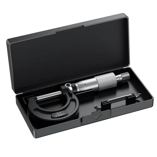 Vista 7 de HDLNKAK Micrómetro exterior 0-1"/0.0001", con llave cero y estuche (negro)