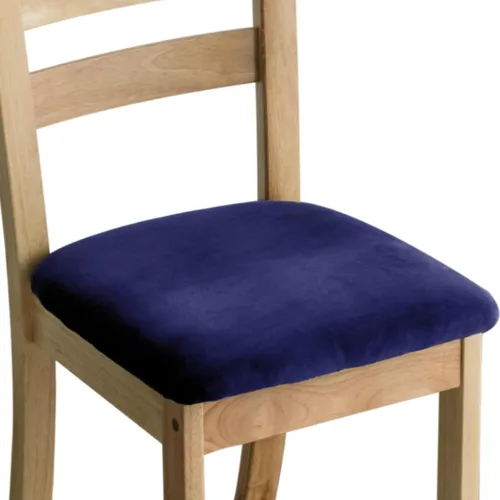 Vista 11 de Juego de 6 fundas de terciopelo para sillas de comedor, fundas elásticas para asiento de silla de comedor, fundas extraíbles y lavables, protectores