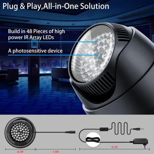 Vista 5 de Ir Light for Quest 2, WATAHEL IR Illuminator Infrared Light for Oculus Quest 2 Accessories with Power Adapter, Enhance Hand Tracking Sensitivity in
