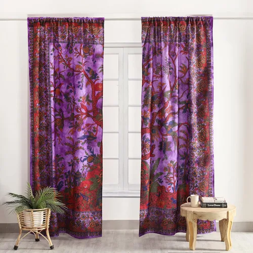 Vista 13 de Popular Handicrafts Paneles de Cortina Mandala Tie Dye del Hermoso Árbol de la Vida Hippie Bohemio Indio Turquesa