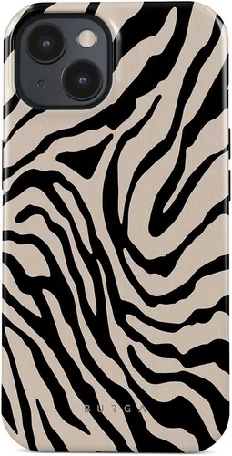 Vista 36 de BURGA-Funda p/teléfono compatible c/iPhone 14 Plus, carcasa rígida híbrida de 2 capas + Funda protectora de silicona, almendras latte a lunares