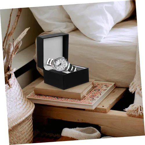 Vista 4 de Holibanna Caja de reloj de joyería para hombres, vitrina de joyería de bruja, vitrina, vitrina, exhibición de relojes, organizador de joyas