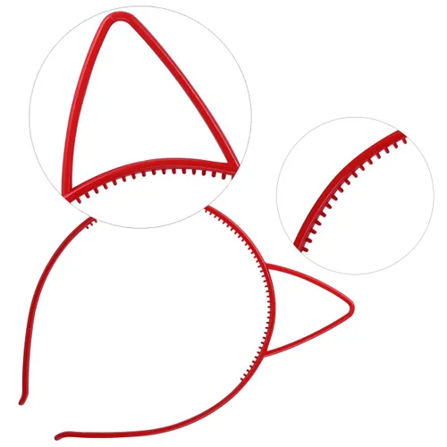 Vista 4 de Tbestmax 24 diademas de plástico para orejas de gato aros para el pelo decoración diaria fiesta conejo gato lazo accesorios para mujeres y niñas uso