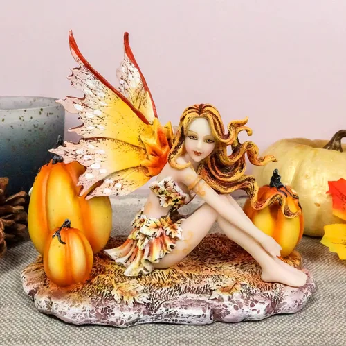 Vista 6 de Ebros Amy Brown - Estatua tribal de hada madrina con calabazas, 5 pulgadas de alto, fantasía, mítica, acuarela mágica, decoración coleccionable