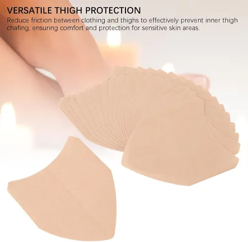 Vista 8 de Agatige 20 parches antifricción en los muslos, color de la piel en forma de V, protectores elásticos de rozaduras en los muslos, almohadillas